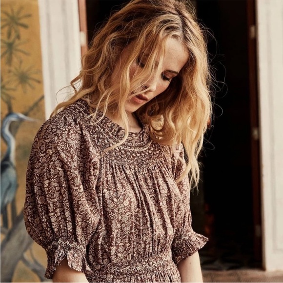 Doen Isidore Floral Midi Dress Terra Garden Bloom - Picture 2 of 11